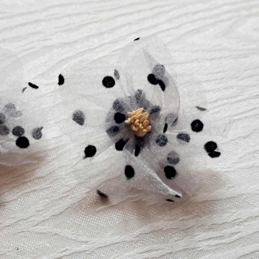 MODCLOTH POLKA DOT TULLE EARRINGS 1